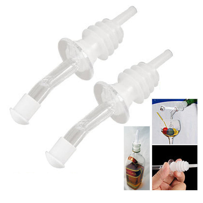 12 Bottle Pourers Wine Liquor Stopper Flair Spout Bar Plastic Free Flow Pour New