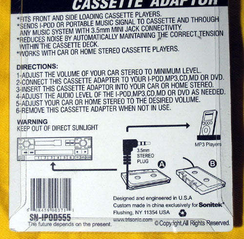 CAR AUDIO CASSETTE TAPE DECK ADAPTER ADAPTOR 4ALL IPOD MP3 CD IPOD IPHONE 3G 4G