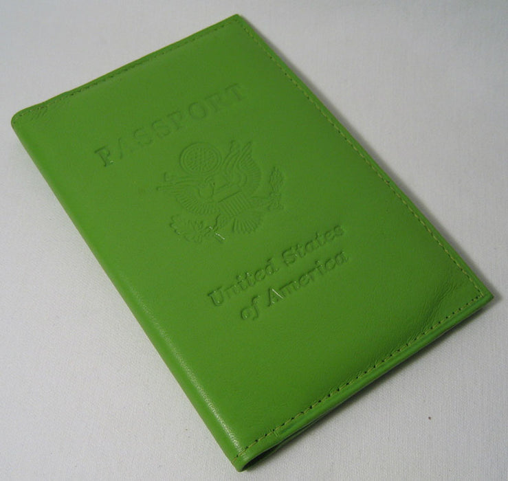 GENUINE GREEN LEATHER PASSPORT COVER HOLDER CASE WALLET