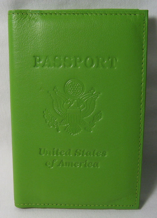 GENUINE GREEN LEATHER PASSPORT COVER HOLDER CASE WALLET