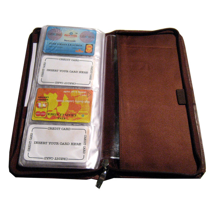 Genuine Leather Business Card Organizer Home Office 160 Holder Organizer Bdy New