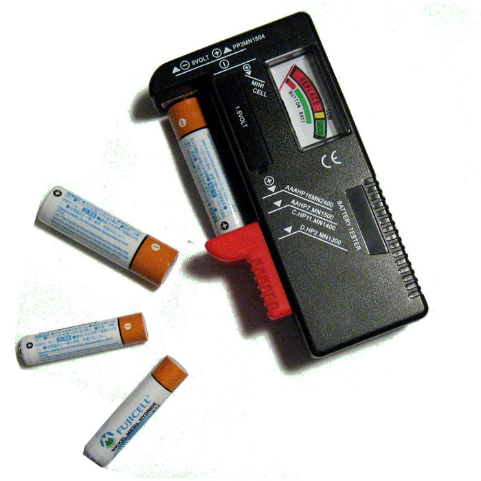 2 X Battery Voltage Tester AA/AAA/C/D/9V Universal Button Cell Load Power Check