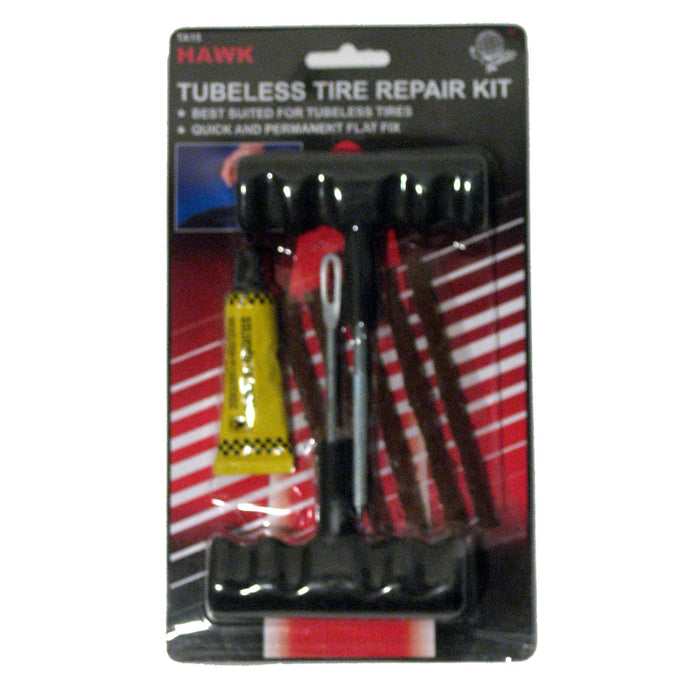 8 PC Tubeless Car Tire Repair Kit Plugs Rasp Needle Patch Fix Tools Cement Set !