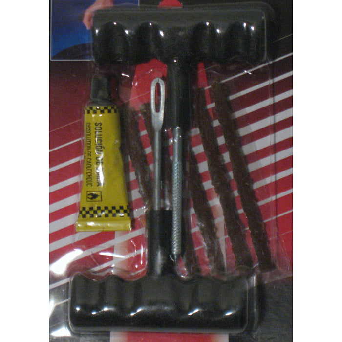 8 PC Tubeless Car Tire Repair Kit Plugs Rasp Needle Patch Fix Tools Cement Set !