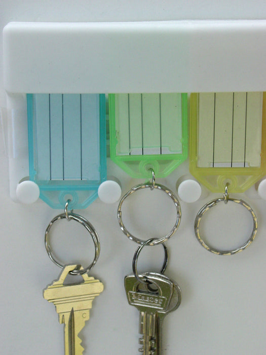 4 Pc Key Tag Rack Multi Key Chain Ring Organizer Insert Label Wall Mount Storage Home