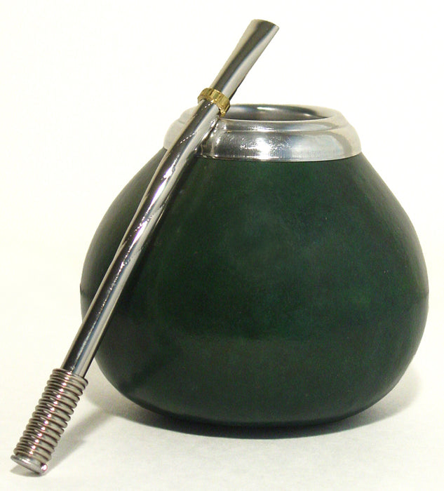 ARGENTINA MATE GOURD YERBA TEA WITH STRAW BOMBILLA DETOX LOOSE WEIGHT DRINK 0241