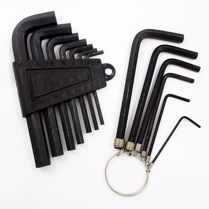13pc Metric Hex Key Allen Wrench Set Long Short Arm End W/ Holder Sae Set Tools