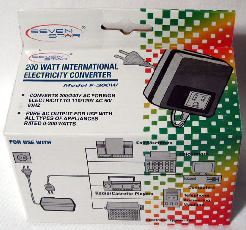 CONVERTER TRANSFORMER 240 TO 110 200W STEP DOWN ADAPTER VOLATAGE WATT POWER  NEW