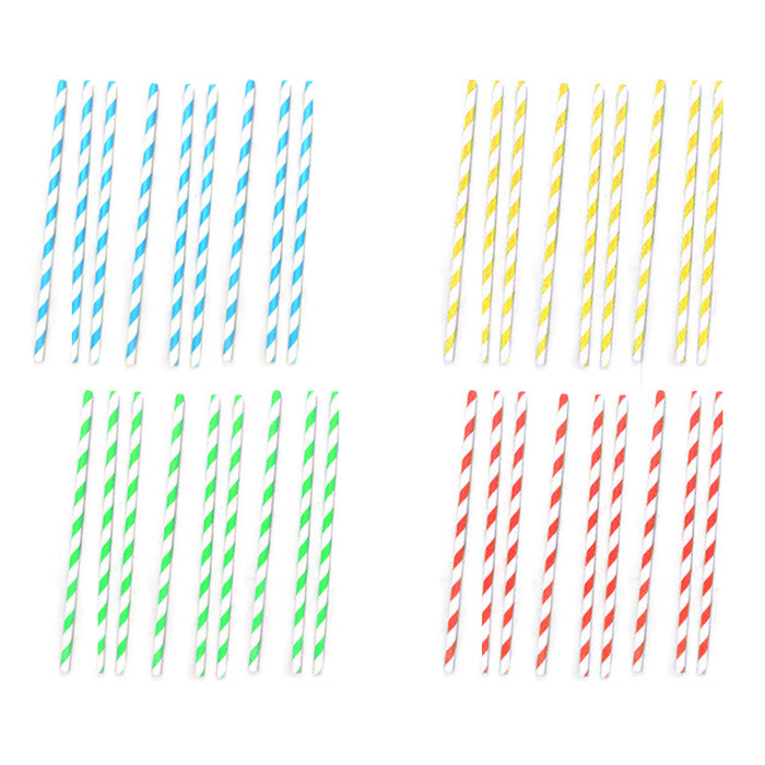 60 Paper Straws Eco Friendly Multi Color Biodegradable Soda Cocktails Shakes