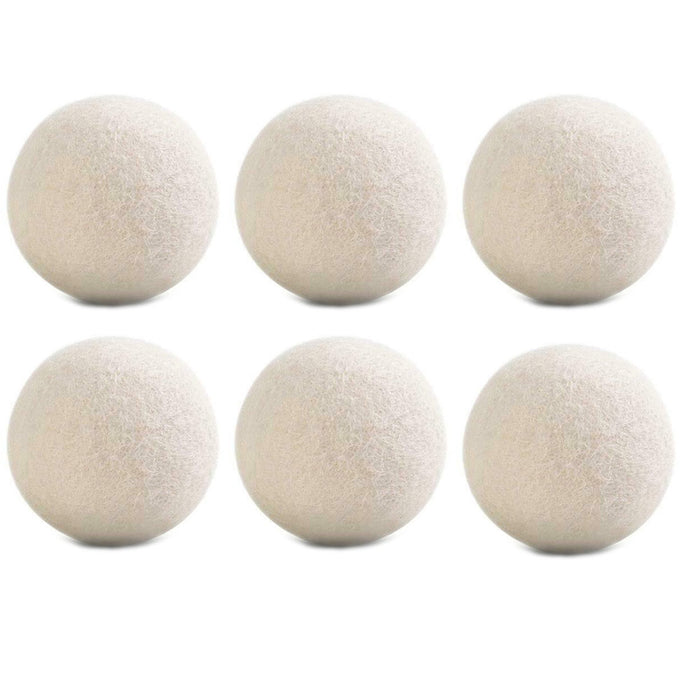 6 Pc Wool Dryer Balls Fabric Softener Laundry Natural Hypoallergenic Reusable