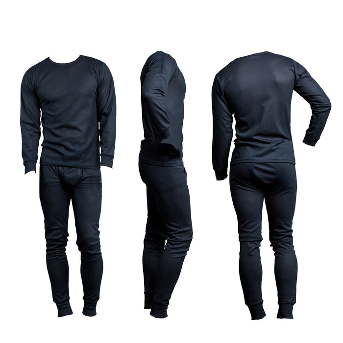Mens Thermal Underwear Set Knocker Long Sleeve Pajamas Pants Sleep Navy Size 3XL