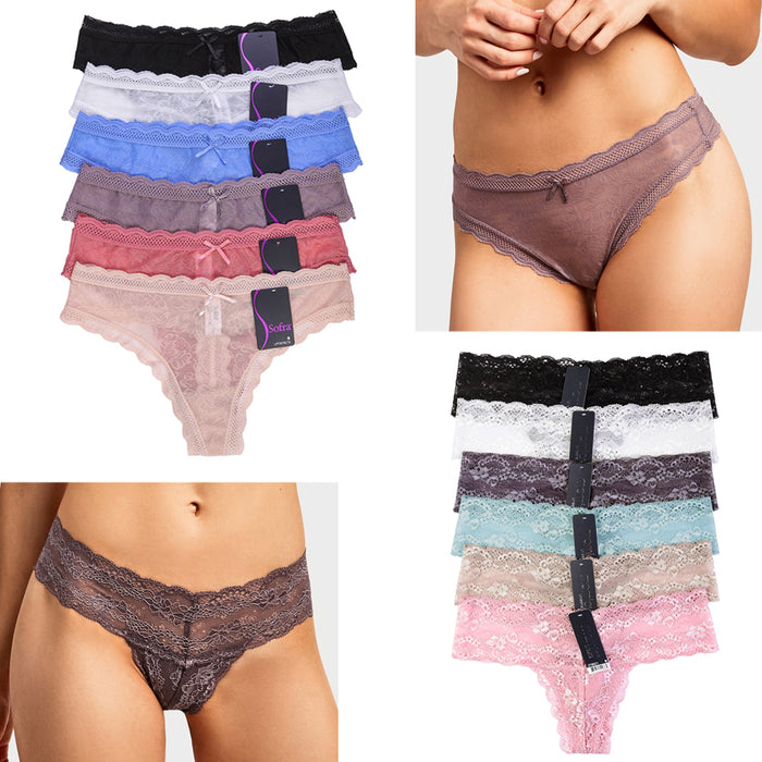 6 Womens Bikini Underwear Breathable Thong Cotton Panties Stretchy Briefs Small