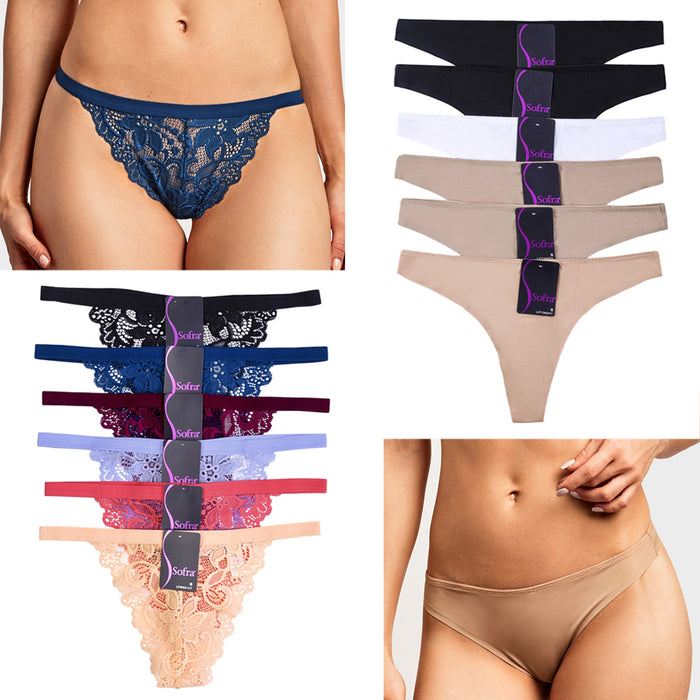 Lot Of 12 Women Ladies Flower Lace Bikini Thongs Panties Briefs Underwear Small
