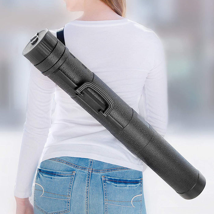 Large Telescoping Poster Tube 30" - 50" Expanding Document Carrier Safety Travel