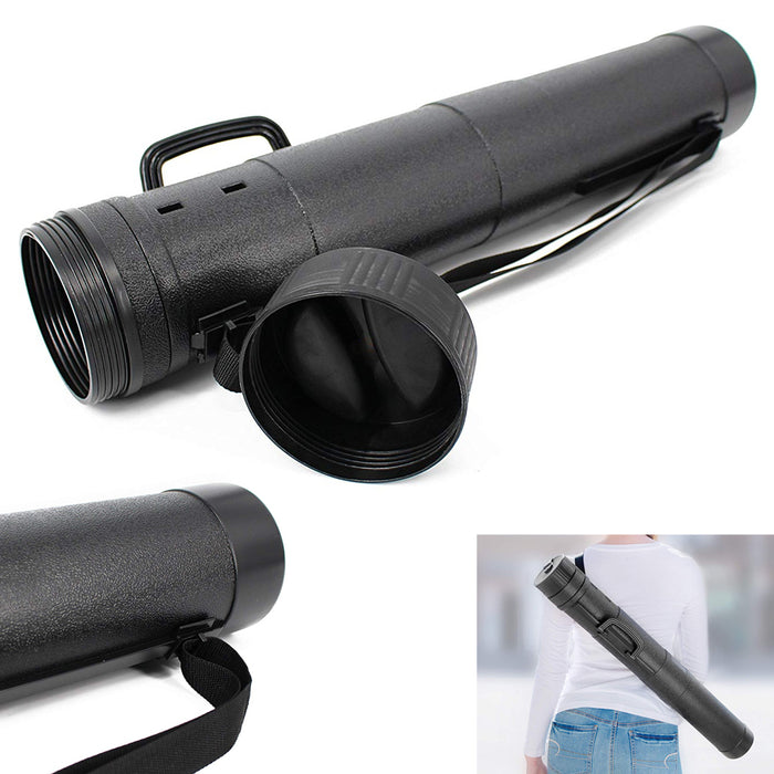 Large Telescoping Poster Tube 30" - 50" Expanding Document Carrier Safety Travel
