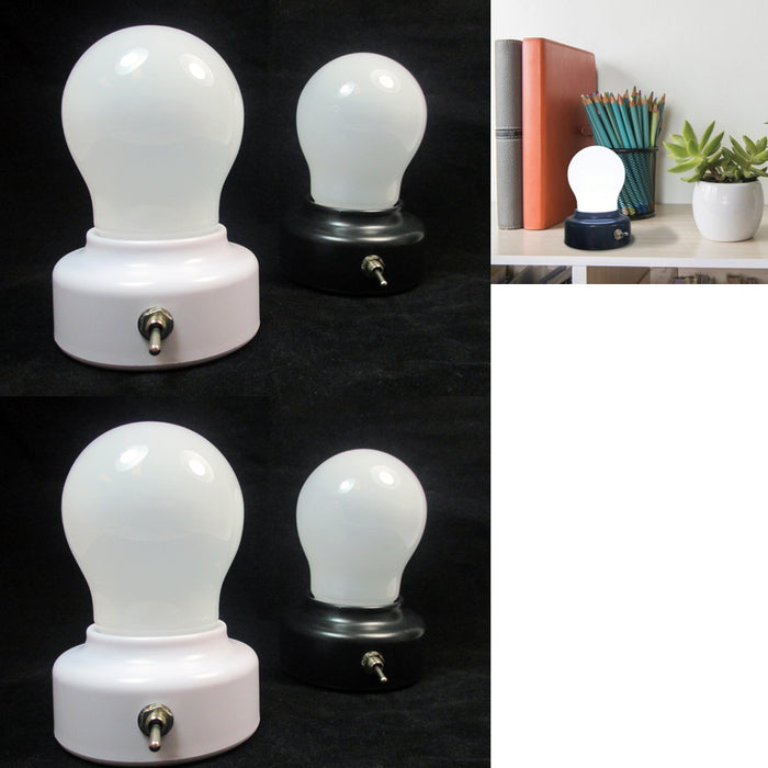 4 LED Light Bulb Set Portable Lamp Closet Battery Operated Cabinet Home Kitchen