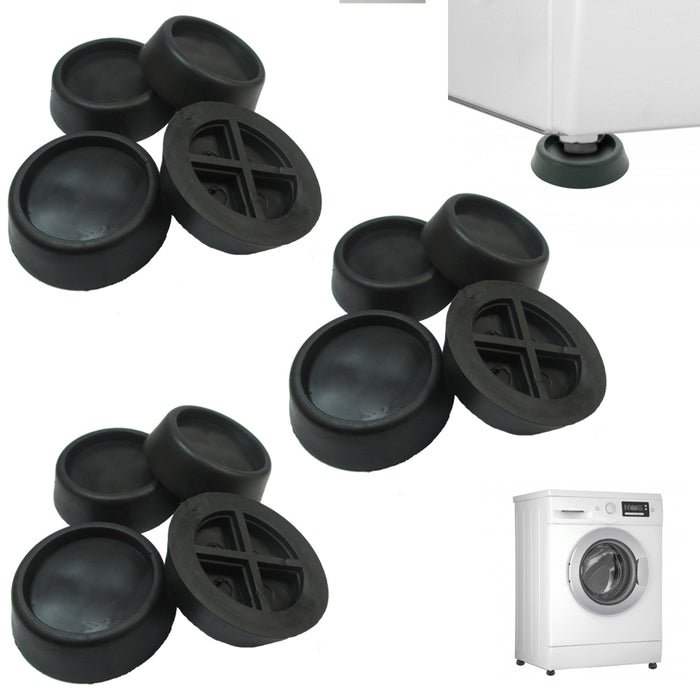 12 Pack Anti Vibration Pads All Rubber Dryer Washer Machine Reduce Noise Walking