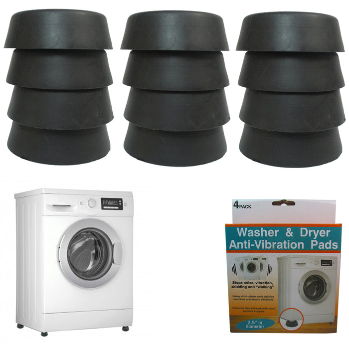 12 Pack Anti Vibration Pads All Rubber Dryer Washer Machine Reduce Noise Walking