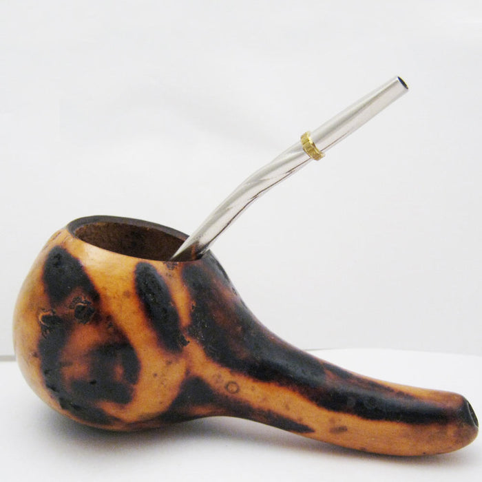 ARGENTINA MATE GOURD YERBA TEA CUP WITH STRAW BOMBILLA HANDMADE DETOX DRINK 1574