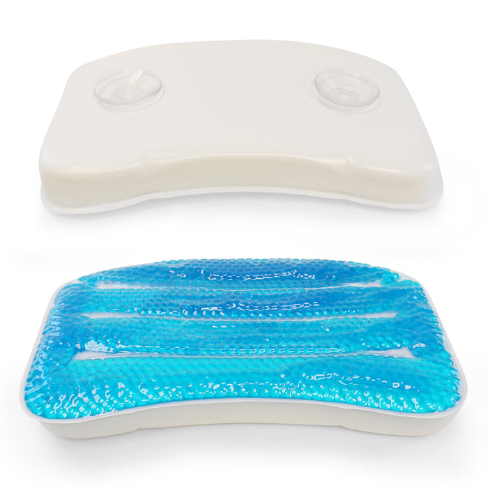 Bath Tub Spa Pillow Cooling Gel Beads W/ Suction Cups Comfort Neck Relax Cushion