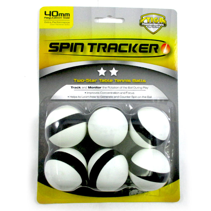 6 Pack Spin Tracker Ping Pong Table Tennis Balls 40mm Regulation Size 2 Star !