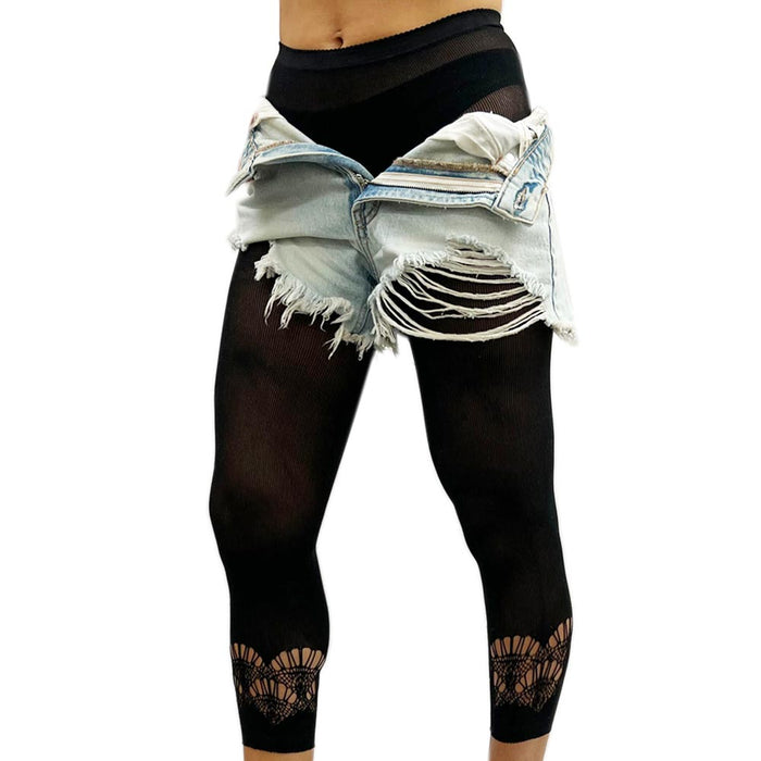 Footless Tights Pantyhose Stocking Tight Stripper Anklet Band Lingerie Panties