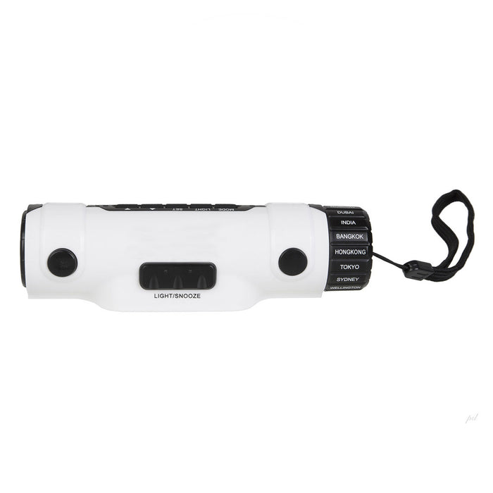 World Time Travel Alarm Clock Digital LCD Backlit Screen LED Torch Flashlight !