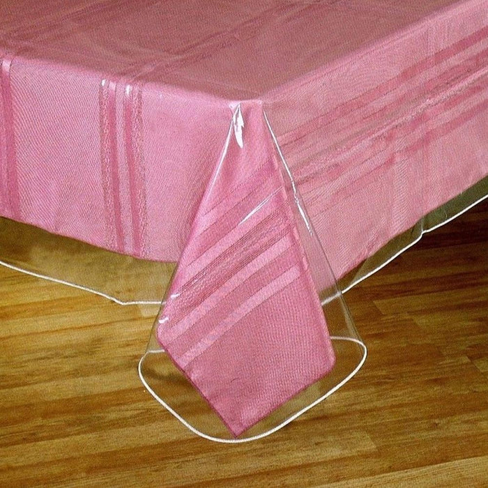 2PC Clear Plastic Vinyl Tablecloth Protector Durable Oblong 60" X 90"