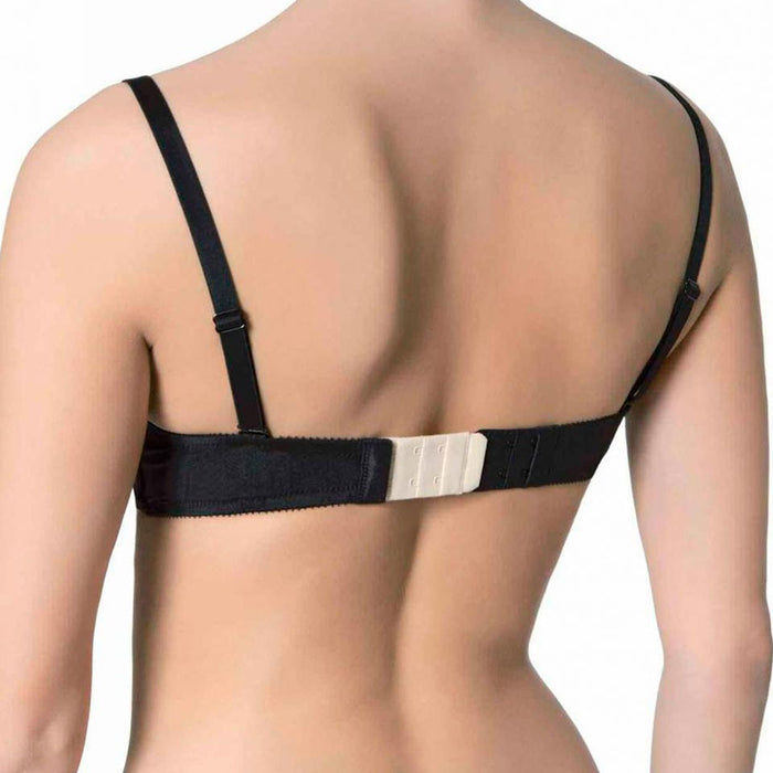 6 Adjustable Bra Extender Buckle Underwear Extension Strap 2 Hooks Elastic White