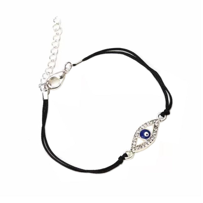 Evil Eye Bracelet Dainty String Kabbalah Nazar Protection Black Lucky Adjustable