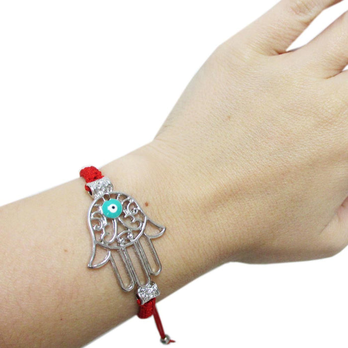 Lucky Eye Hamsa Hand Evil Bracelet Red String Protection Charm Women Fatima Teen