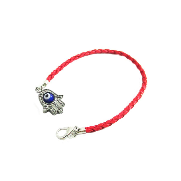 10PC Lucky Hamsa Hand Fatima Bracelets Rotating Evil Eye Red Protection Bangle