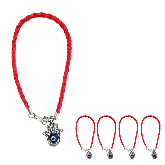 5PC Evil Eye Fatima Hamsa Hand Bracelet Protection Red String Kabbalah Women Men