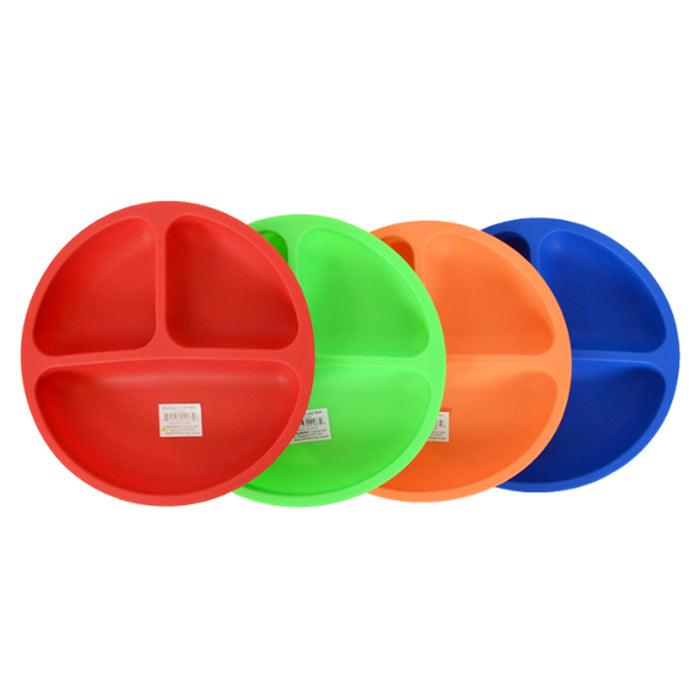 2PC Toddler Silicone Plates Set Divided Baby Plates Non-Toxic BPA Free Skidproof