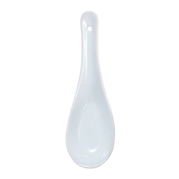 6 Chinese Soup Spoon White Ceramic Appetizer Canape Thai Japanese Saimin Asian