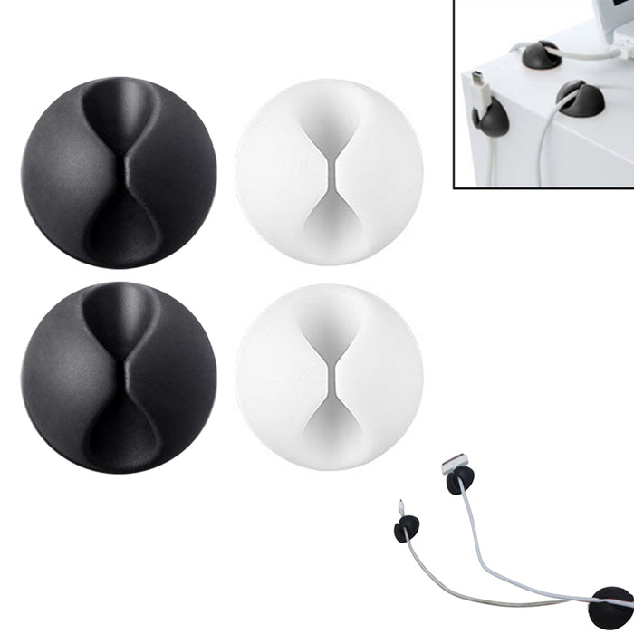 4PC Silicone Cable Clip Cord Organizer Grip Desktop Wall USB Wire Charger Holder