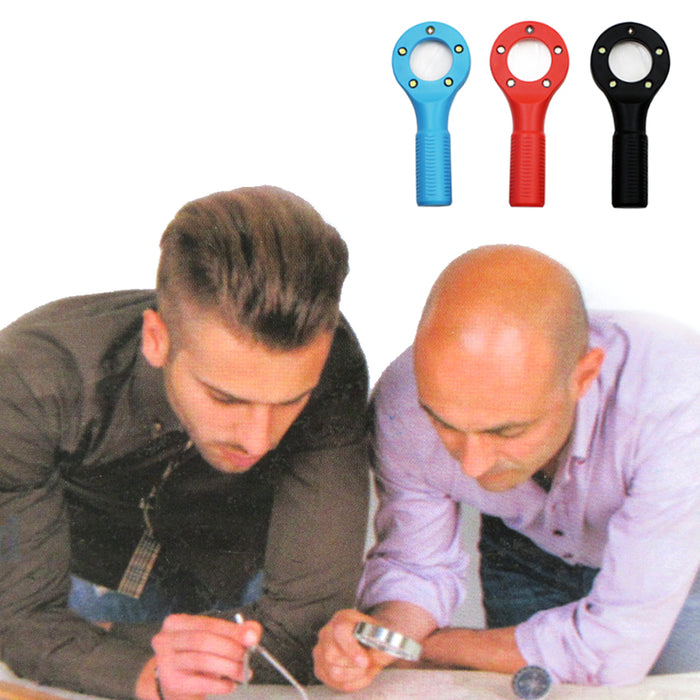 2 Handheld Magnifying Glass with 5 LED Light Magnifier Jewelry Loupe Lens Menu
