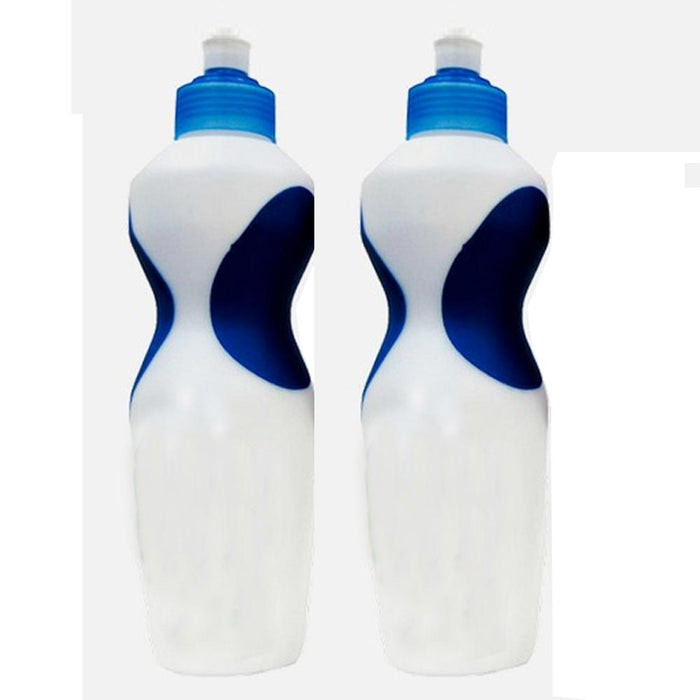 2 Pc Water Bottle Gym Training Fitness Time Cycling Run Zip Drink Container 22Oz