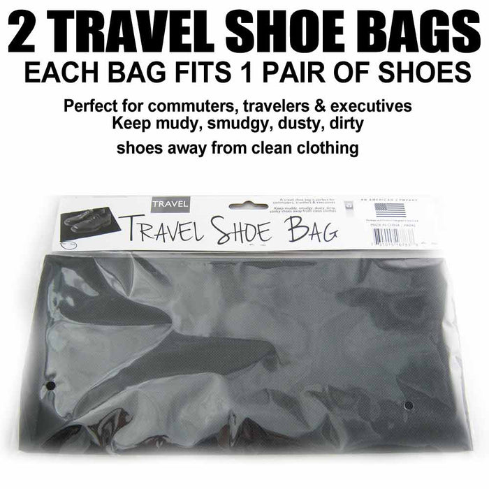 4 Travel Shoe Bags Luggage Black Bag Golf Suitcase Storage Case Pack Draw String