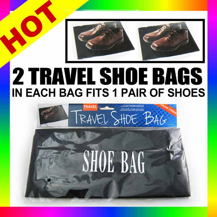 4 Travel Shoe Bags Luggage Black Bag Golf Suitcase Storage Case Pack Draw String