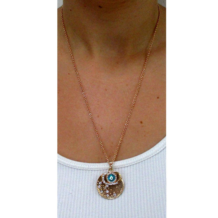 Evil Eye Pendant Necklace Turkish Charm Protection Kabbalah Lucky Jewelry Women