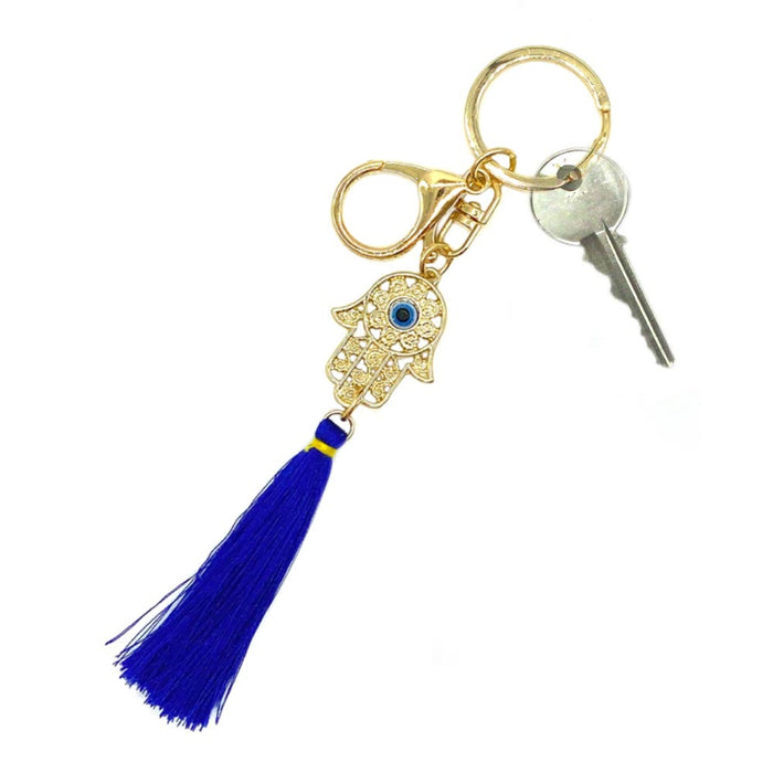 Hamsa Hand Fatima Evil Eye Keychain Kabbalah Protection Nazar Charm Lucky Amulet