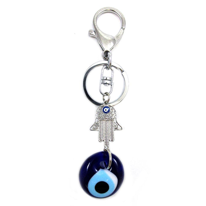2PC Evil Eye Hamsa Hand Fatima Keychains Protection Blue Charm Lucky Kabbalah