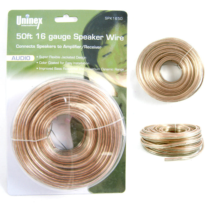 50 FT Feet 16 Gauge Speaker Cable Wire Audio Car Home Audio Amplifier Receiver !