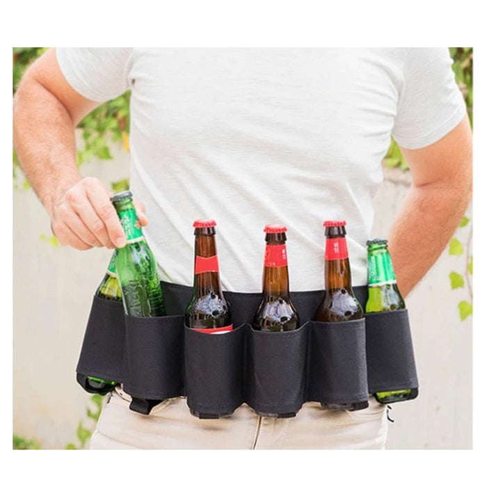 Beverage Holder Beer Belt Drinker Soda Can Holster 6 Beverages Travel Beach