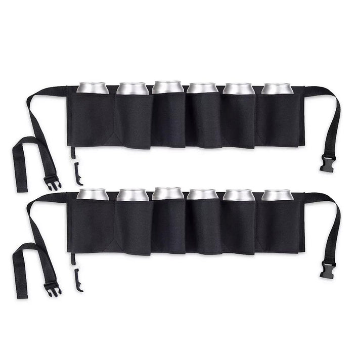 Beverage Holder Beer Belt Drinker Soda Can Holster 6 Beverages Travel Beach