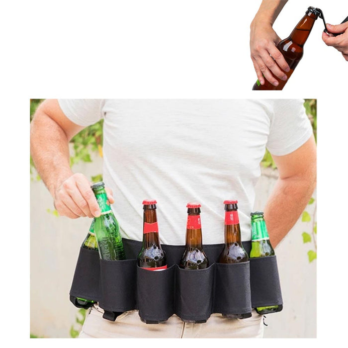 Beverage Holder Beer Belt Drinker Soda Can Holster 6 Beverages Travel Beach