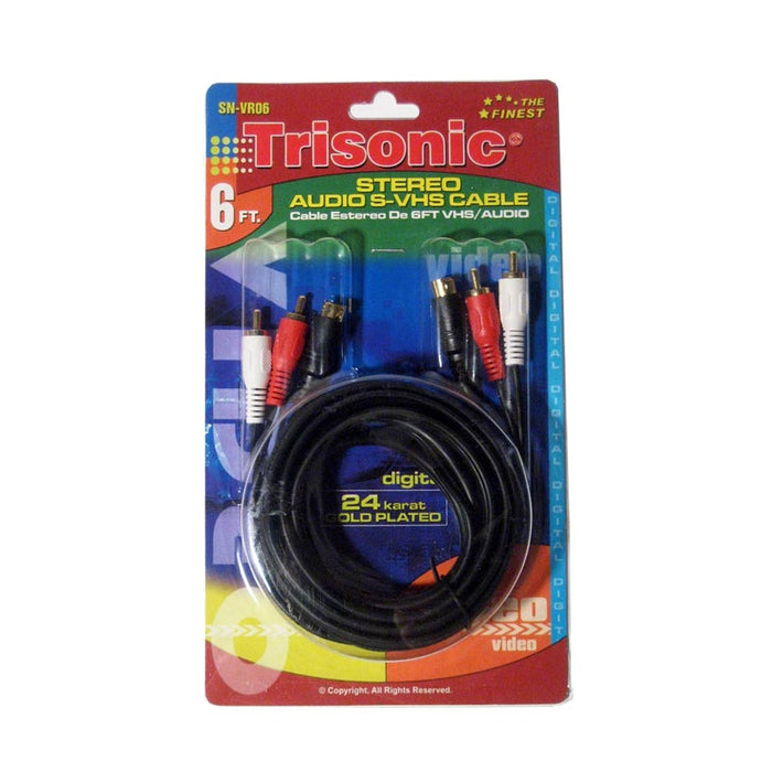 New 6 Ft S-Video Cable For TV HDTV DVD VCR LCD Gold Plated SVideo Male To Male