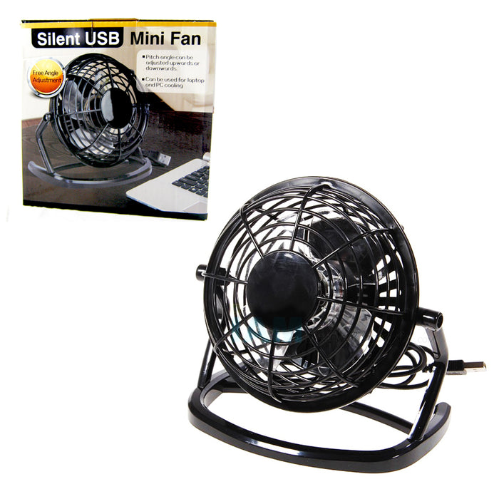 Desk Fan Portable USB Mini Air Cooling Silent PC Laptop Notebook Desktop Black !