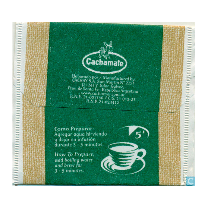Cachamate Mate Cocido 25 Tea Bags Argentina Herbal Weight Loss Drink Detox Diet